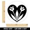 Decorative Tulips Flowers in Heart Rubber Stamp for Stamping Crafting Planners